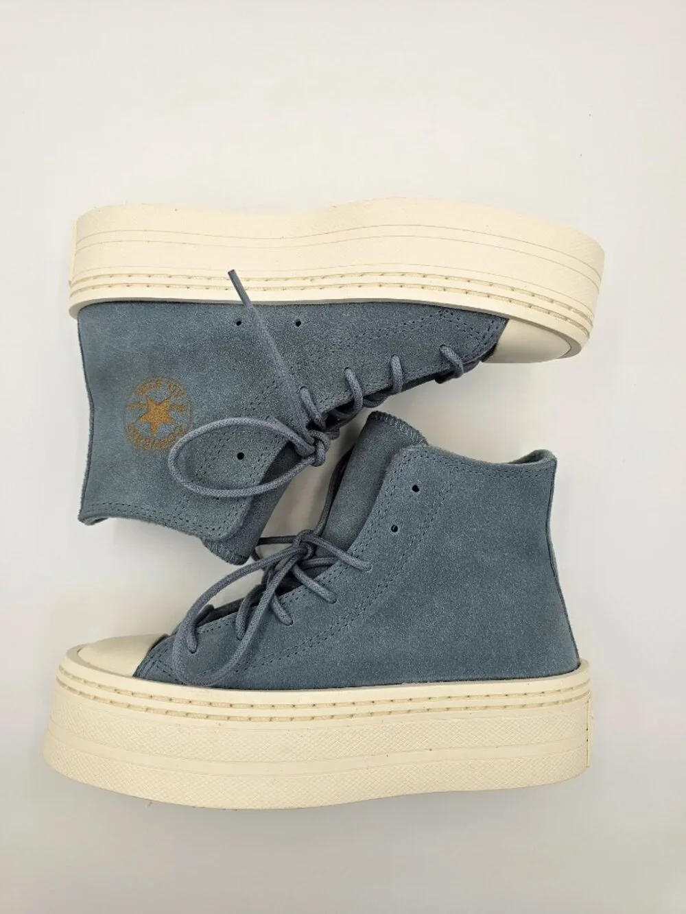 CONVERSE C T All Star Modern Lift Platform Suede BLUE A06816 Women's Size 5- NEW